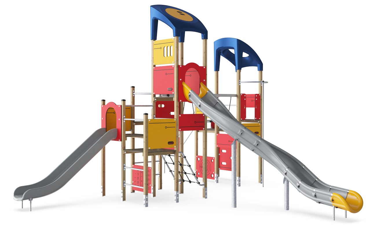 2-Turm-Spielanlage mit Multi-Ebenen, hoch KPL2017 Ansicht 2