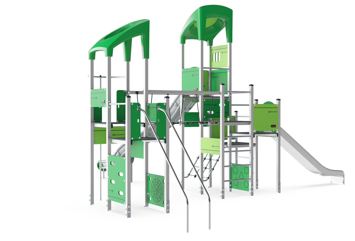 2-Turm-Spielanlage mit Multi-Ebenen, hoch KPL2017 Ansicht 3