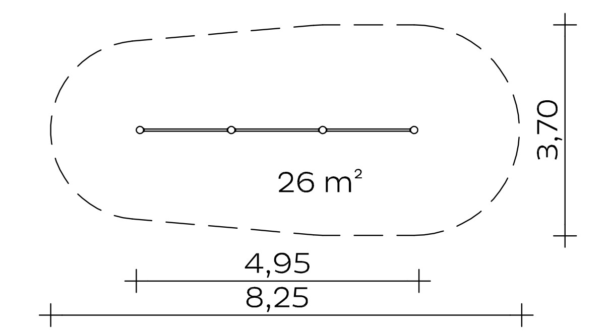 Stufenreck (1,30/1,60/1,90) Ansicht 3