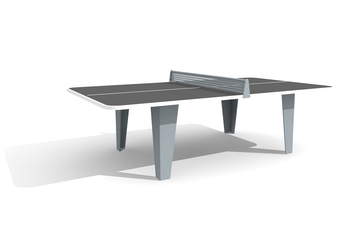 Tischtennis box gerundet mit Metallunterba anthraz. Ansicht 3