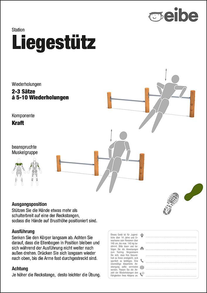 Trimm-dich-Pfad Trainingsschild Liegestütz Ansicht 5