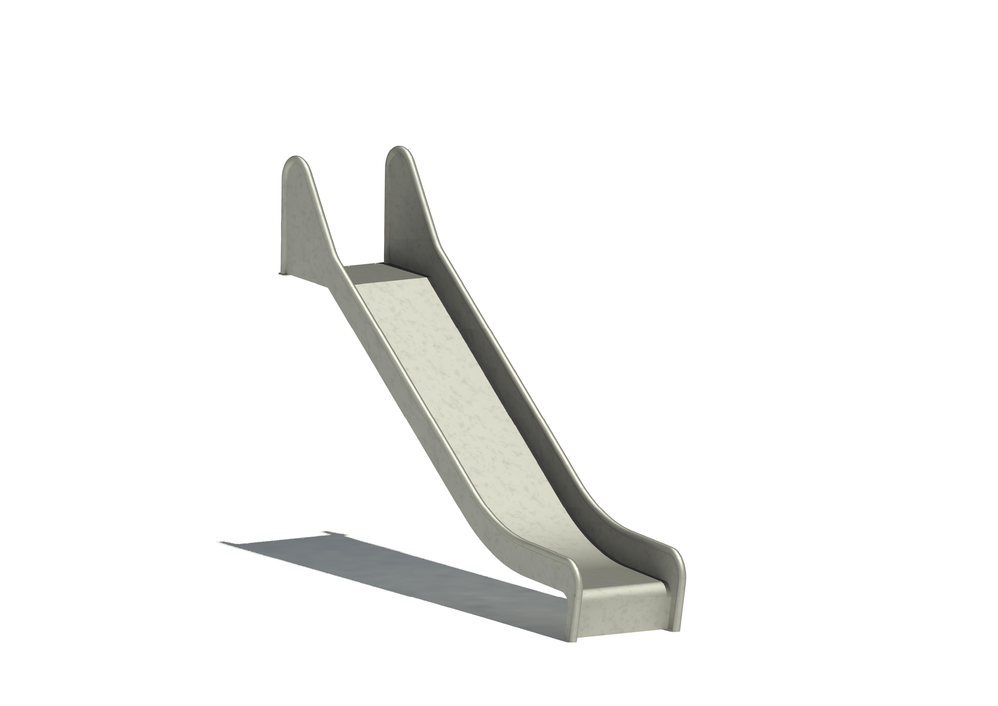 Anbaurutschbahn Edelstahl, ABH 120 cm,Breite 50 cm Ansicht 2