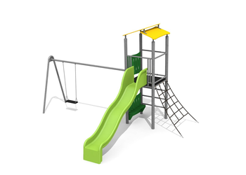 Kletterturm 2 mit 2er Schaukel steel Ansicht 4