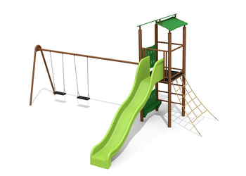 Kletterturm 2 mit 2er Schaukel steel Ansicht 6