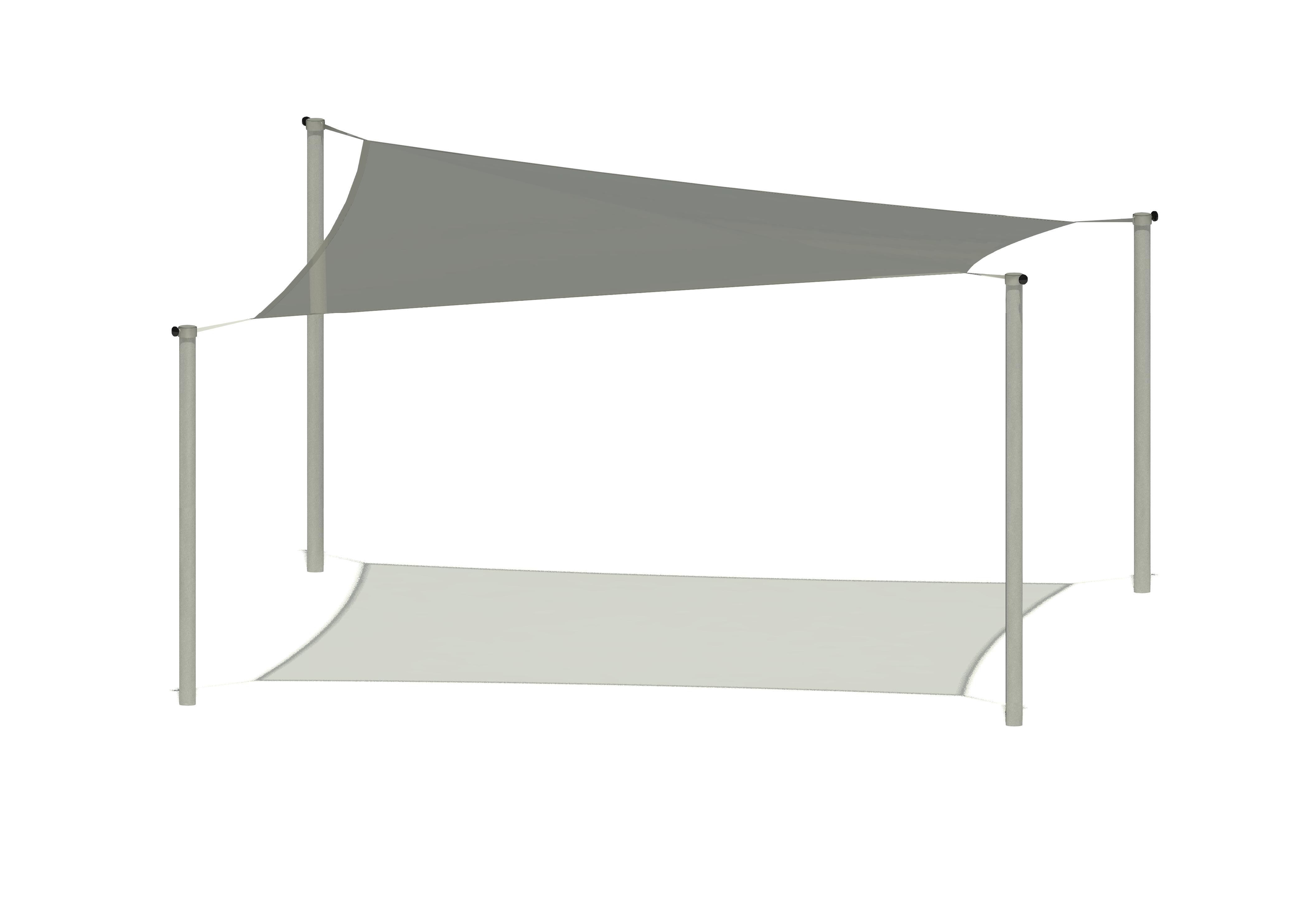 Temporärer Sonnenschutz 072, 300 x 300 cm, höhenv. Ansicht 4