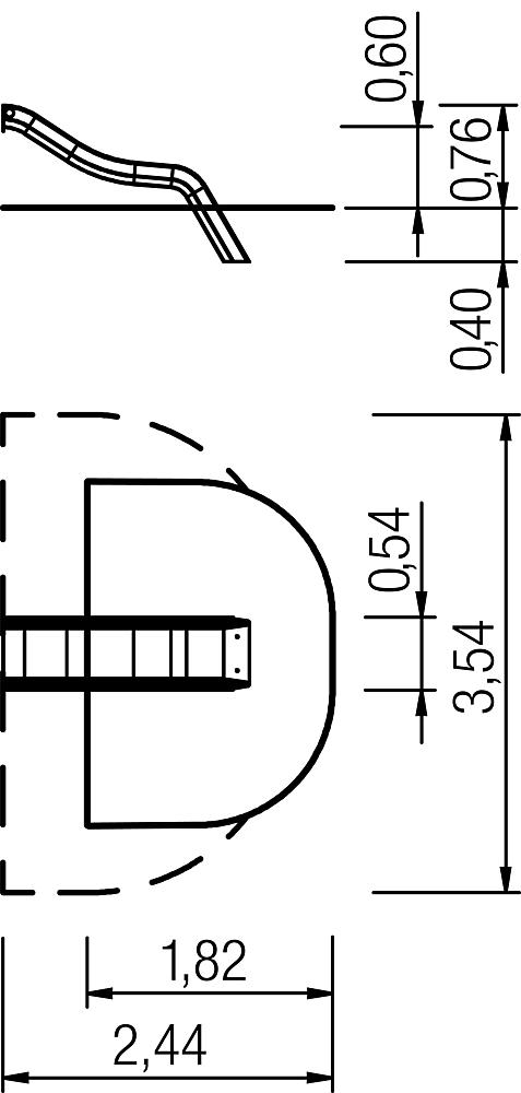 Anbaurutsche PH 60 cm Ansicht 3
