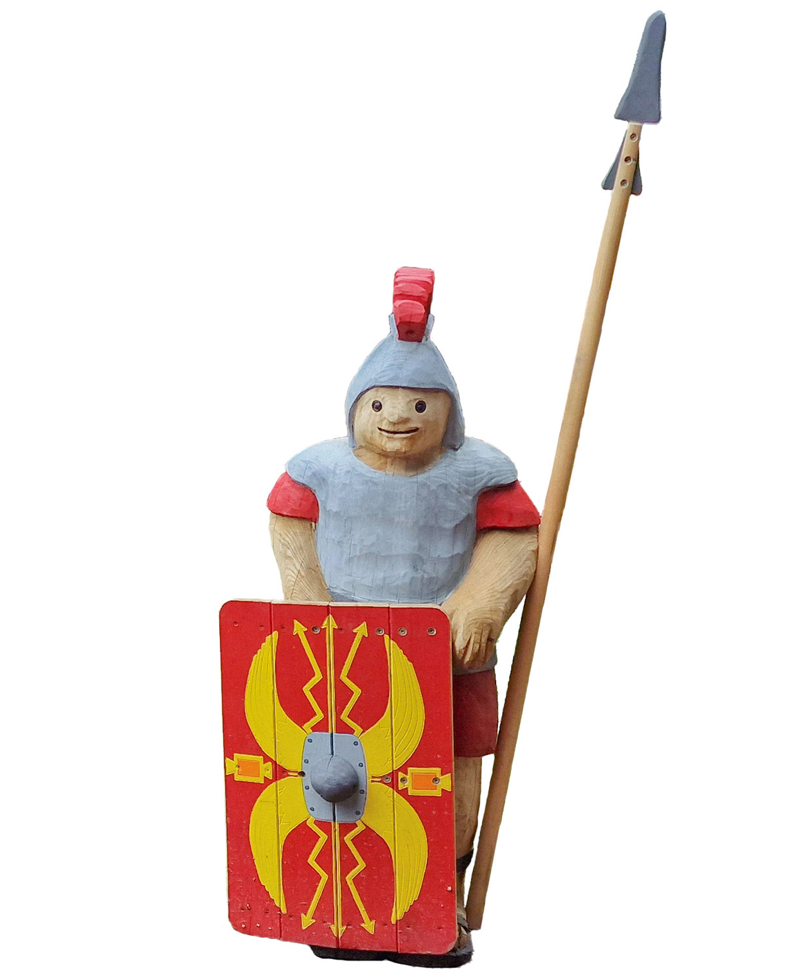 Schnitzfigur Legionär mit Speer - Ansicht 2