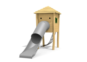 Netzhütte mit GFK Rutsche und Pyramidendach Ansicht 4