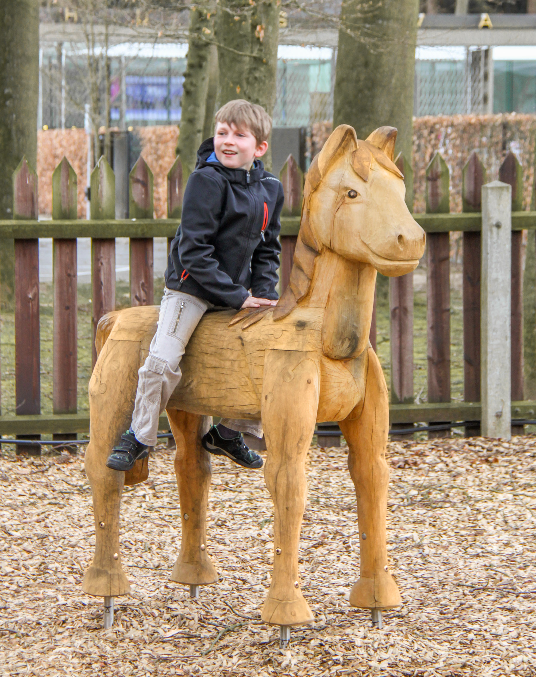 Schnitzfigur Pferd, 4 Holzfüße - Ansicht 6