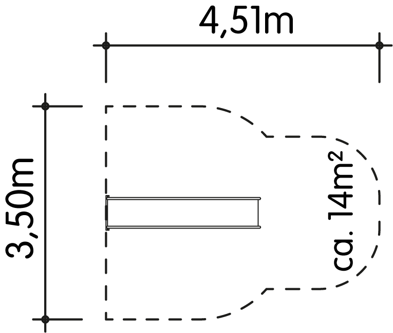 Wellen-Anbaurutsche 50xPH145cm Ansicht 4