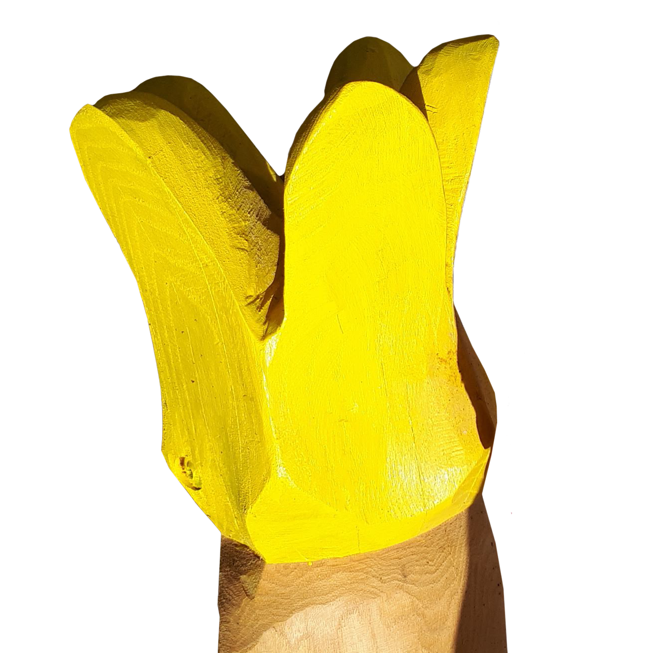 Pfostenkopf/Schnitzfigur Tulpe gelb - Ansicht 2