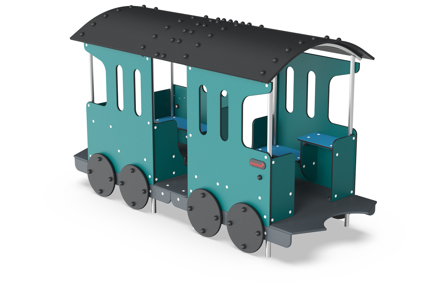 KOMPAN Eisenbahnwaggon Ansicht 3