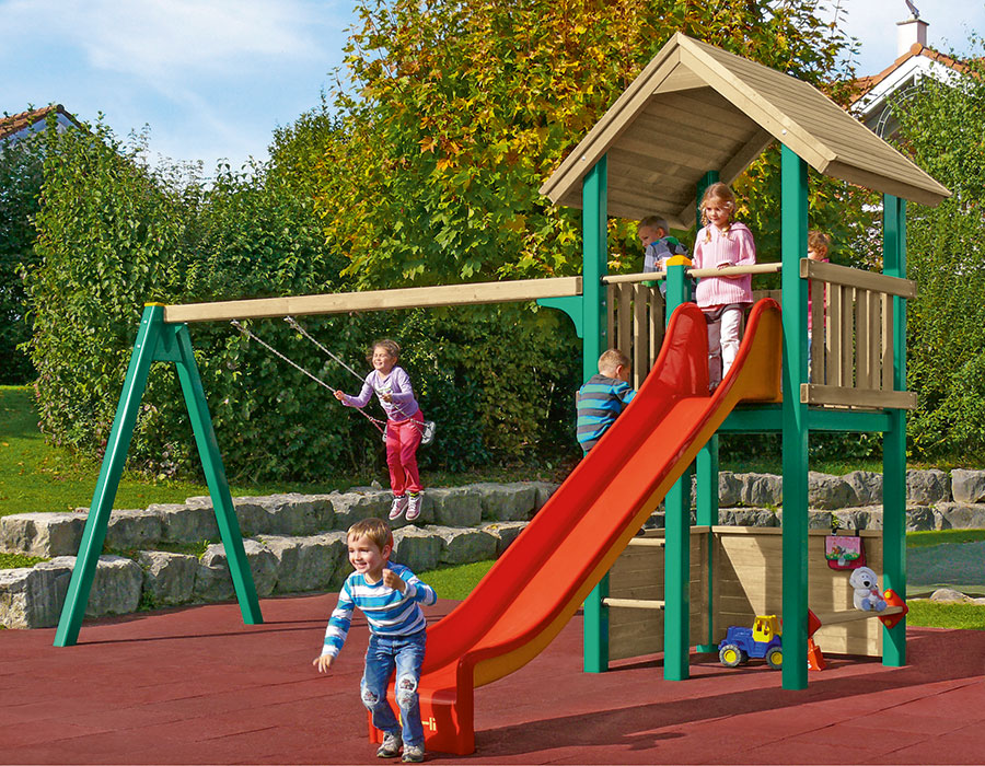 Spielturm-Kombination Holz/Aluminium Ansicht 4