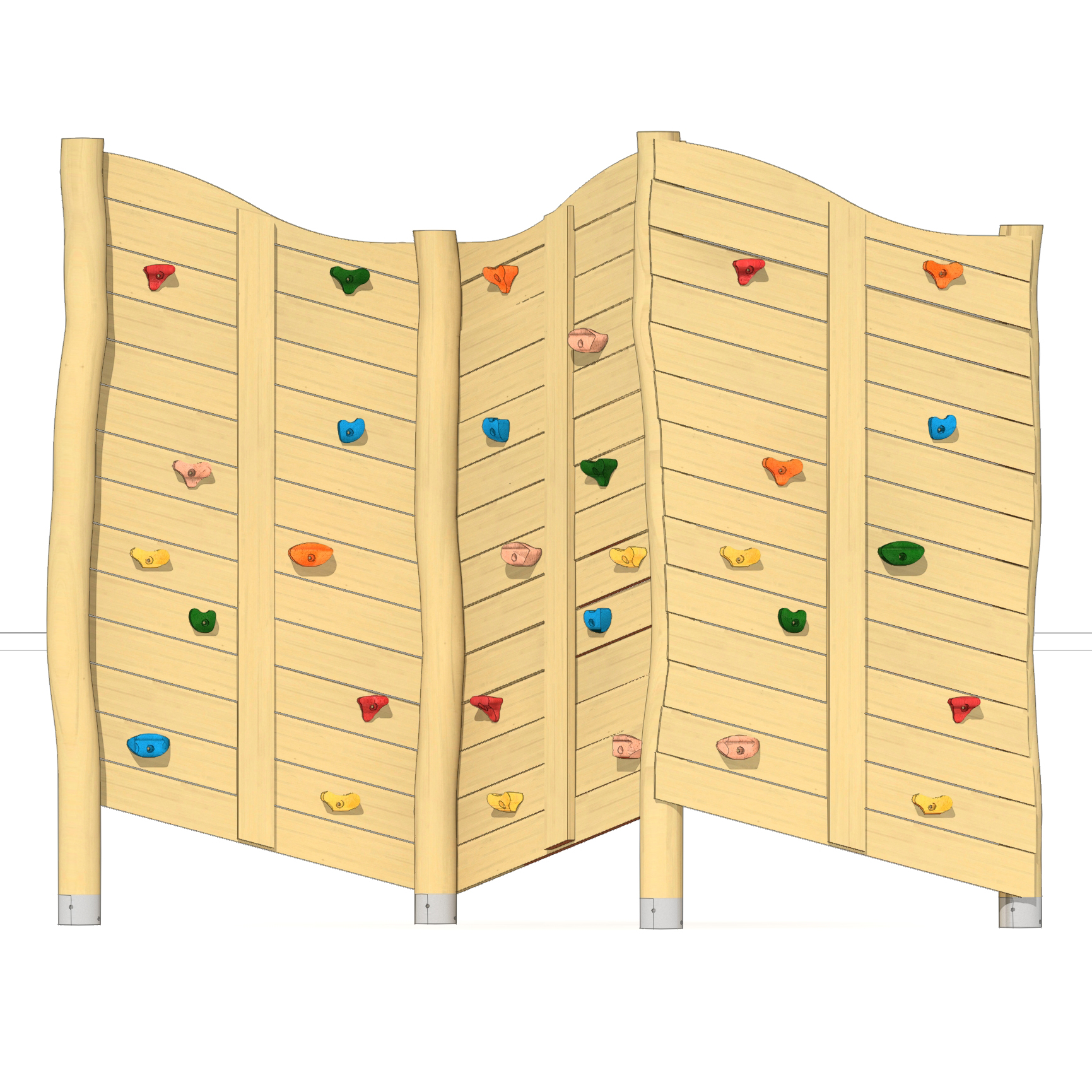 Felsen-Kletterwand 3-teilig Ansicht 2