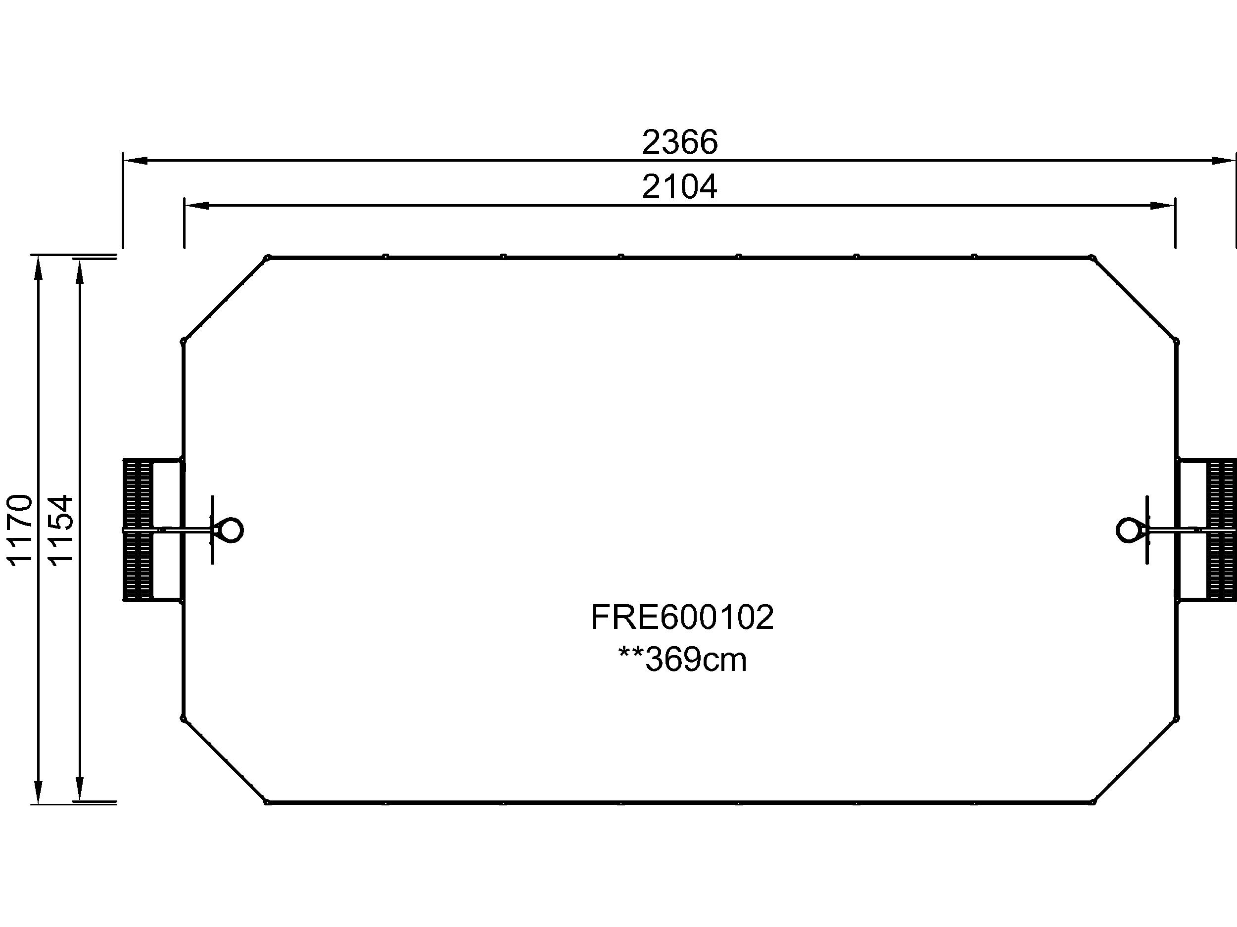 MUGA, 12 x 24 m, HDPE FRE600102 Ansicht 6