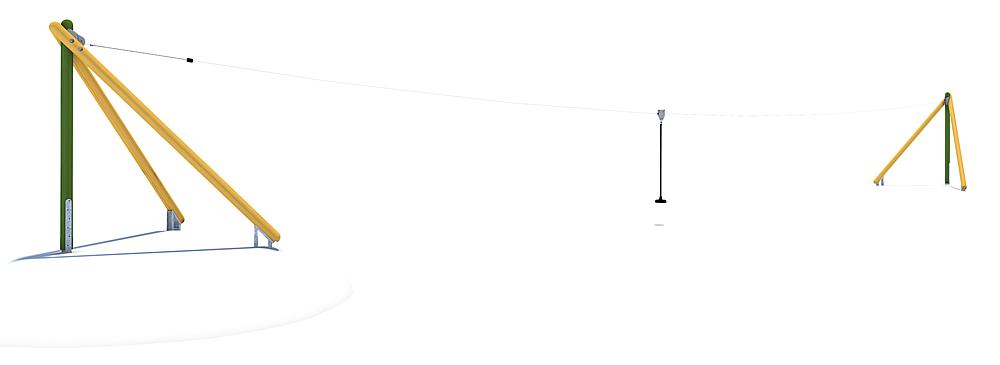 Seilbahn Montana 30 m für Hügelverbau Ansicht 4
