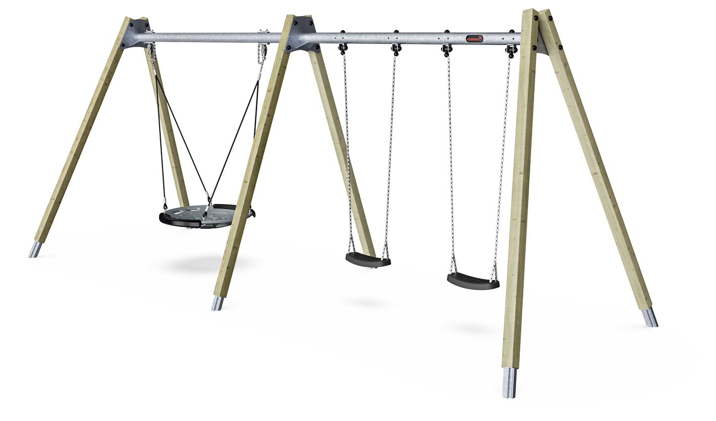 KOMPAN Schaukel-Kombi Schalennest H:2,5m Ansicht 3