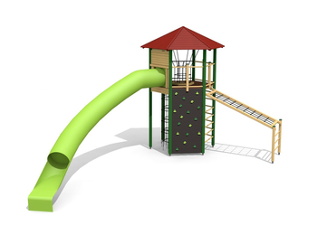 XL Sechseckturm 011 mit Kurvenrutsche