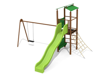 Kletterturm 2 mit 1er Schaukel steel Ansicht 4