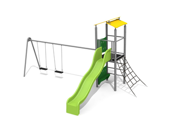 Kletterturm 2 mit 1er Schaukel steel Ansicht 5