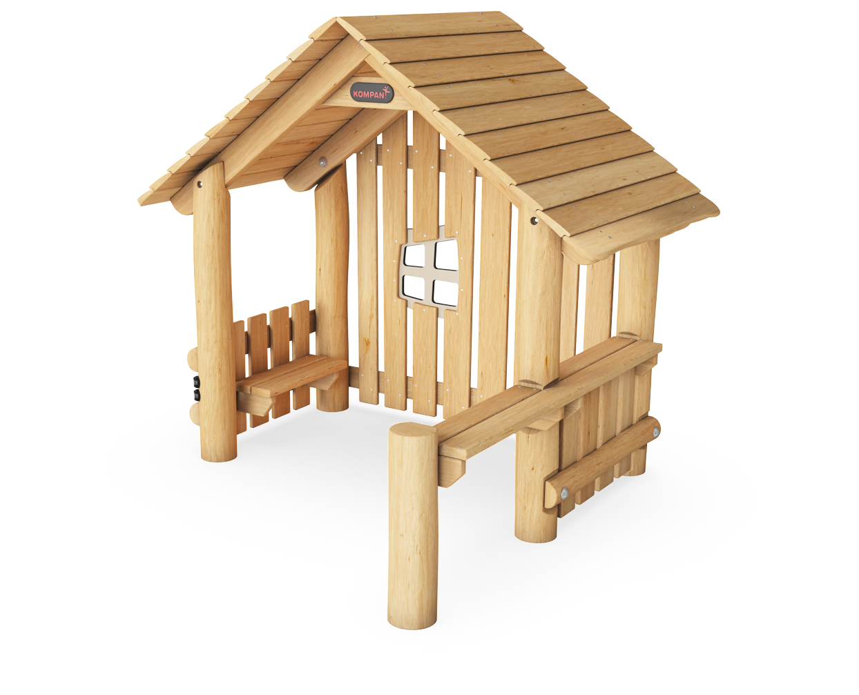 Spielhütte mit Seite, Giebel & Tresen NRO414 Ansicht 2