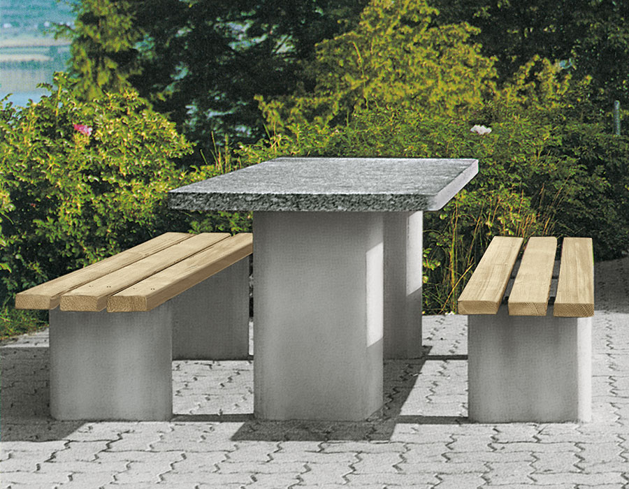 Parktisch Granit Ansicht 3