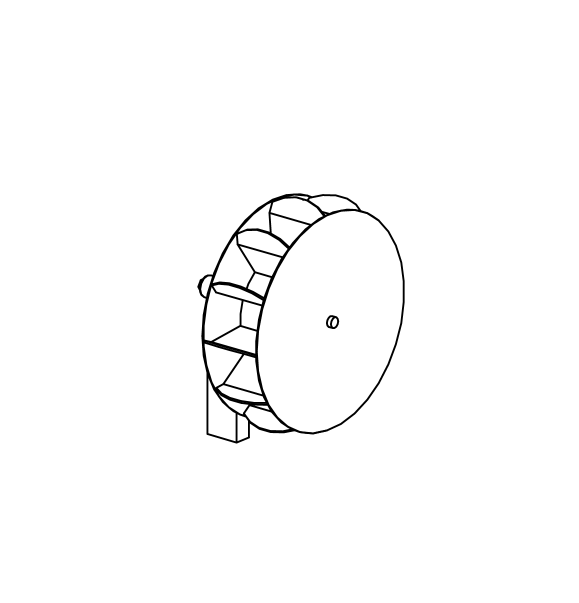 Mühlrad aus Edelstahl Ansicht 2