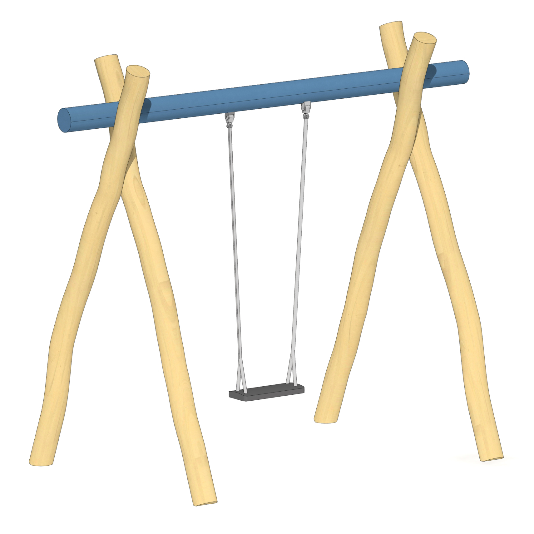 Schaukel 1-fach LH210cm, Querrohr Stahl verzinkt und pulverbeschichtet Ansicht 2