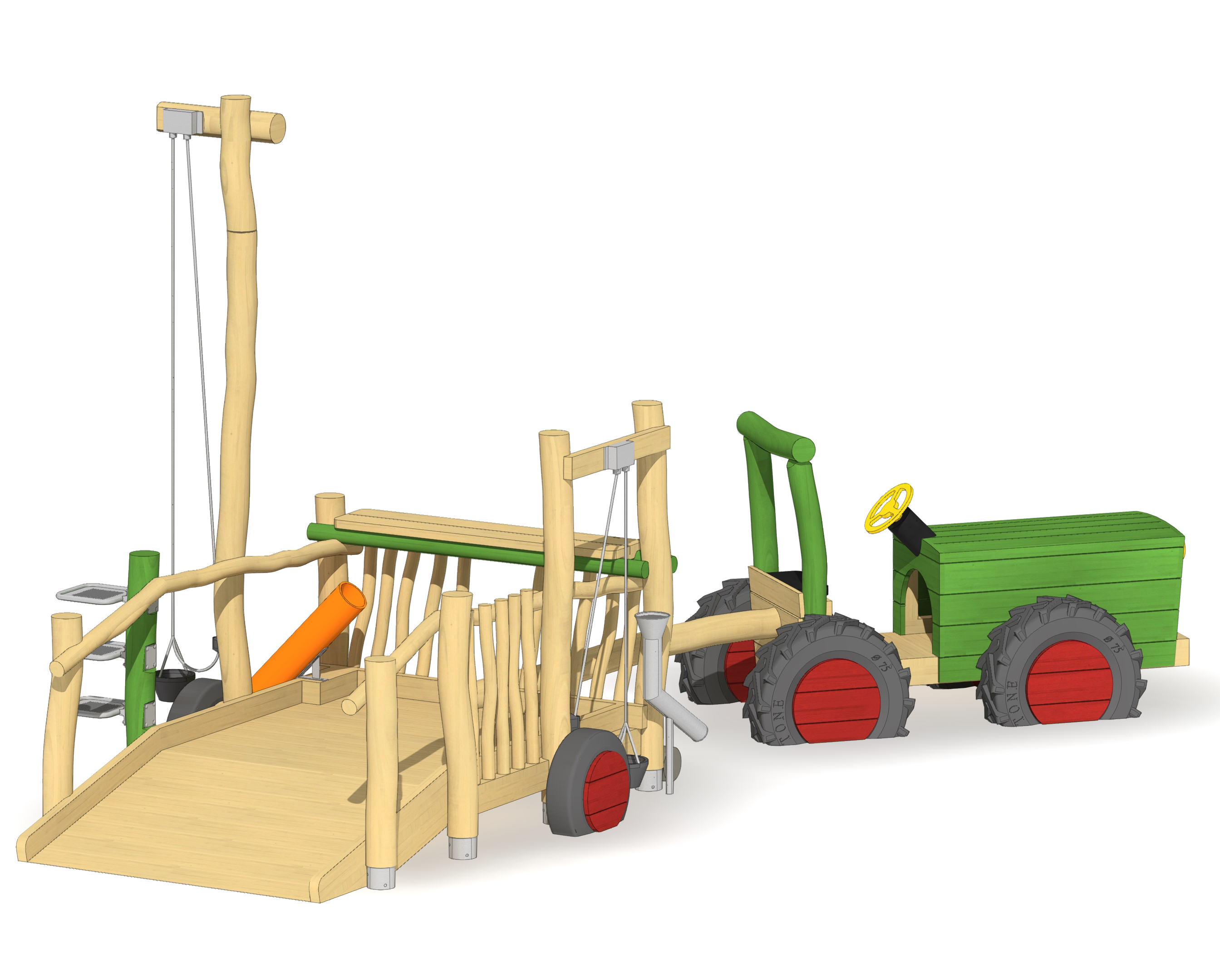 Kleiner Traktor mit Sandspielanhänger Ansicht 5