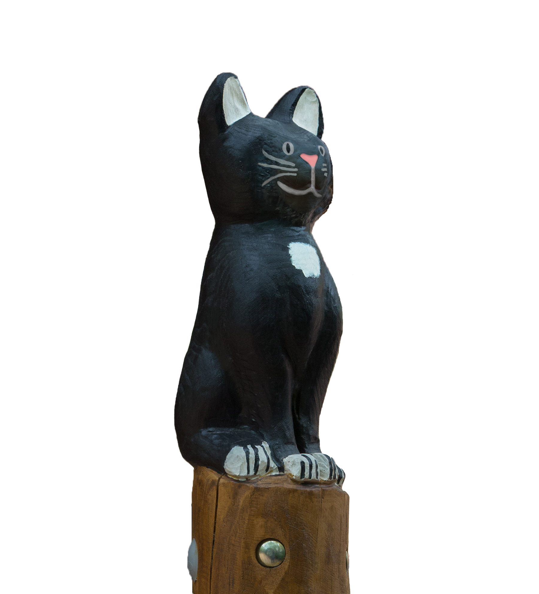 Pfostenkopf/Schnitzfigur Katze - Ansicht 2