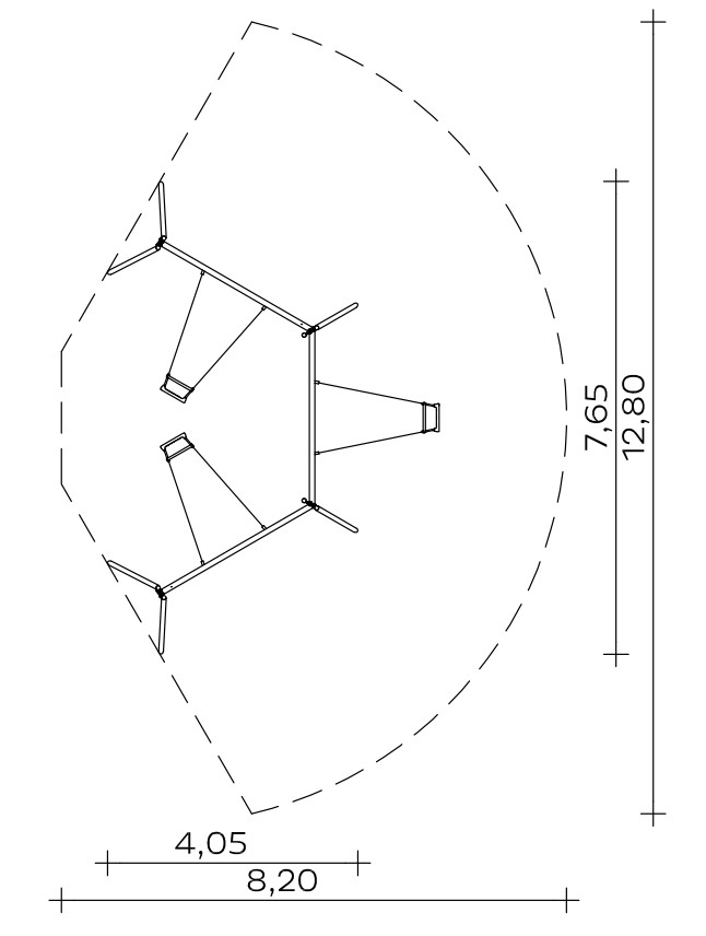 Standardkontaktschaukel (2,50) Edelstahl Ansicht 3