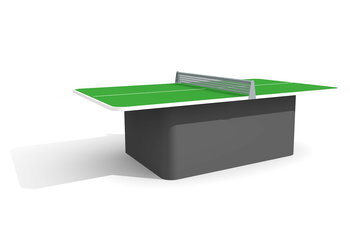 Tischtennis Beton gerundet, Betonunterbau grün Ansicht 4
