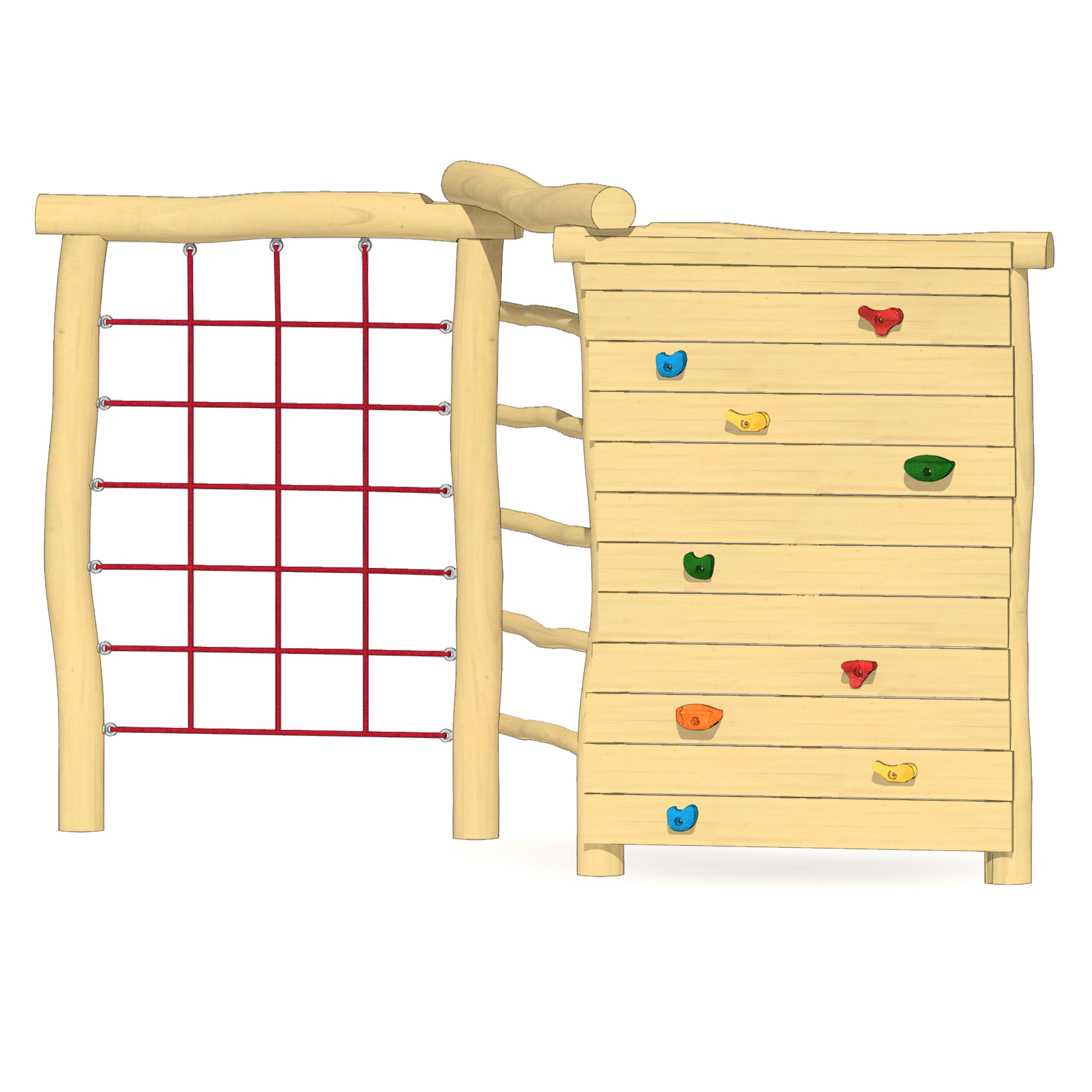 Zick-Zack-Kletterwand 3-teilig Ansicht 2