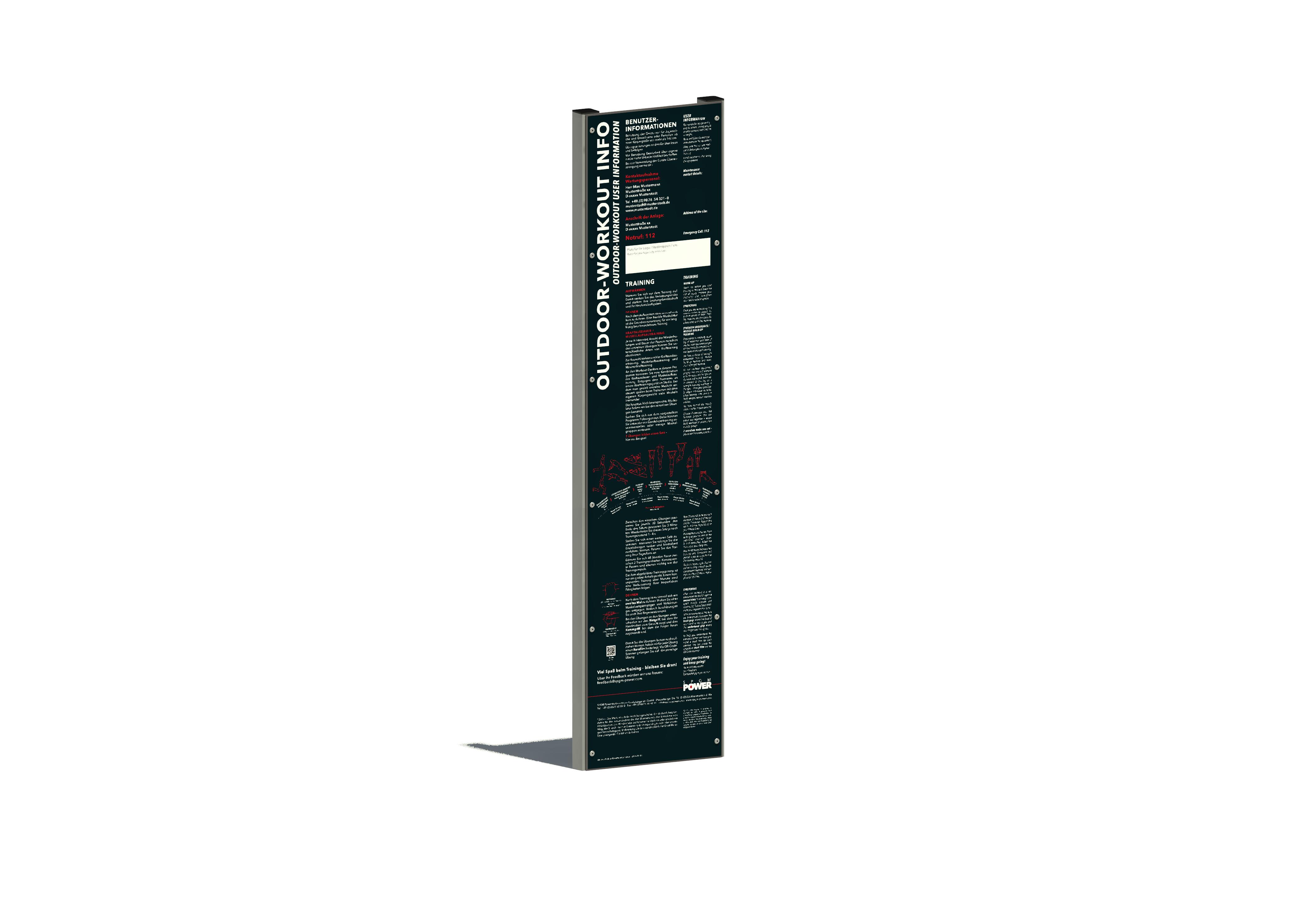 SPGM POWER® Workout Info-Stele Ansicht 2