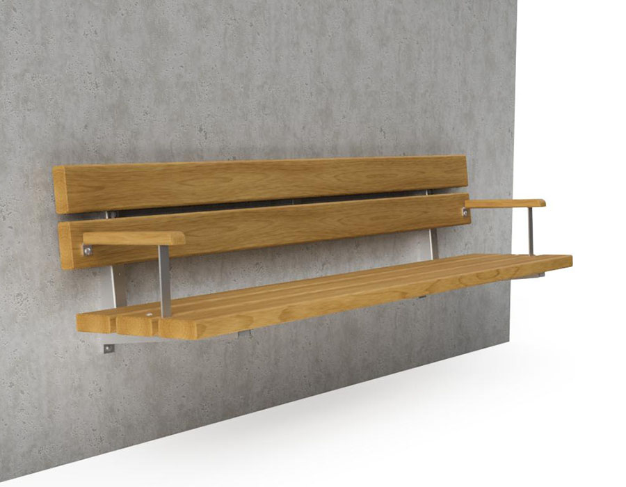 Parkbank Wandmontage Sedero Kiefer Ansicht 3