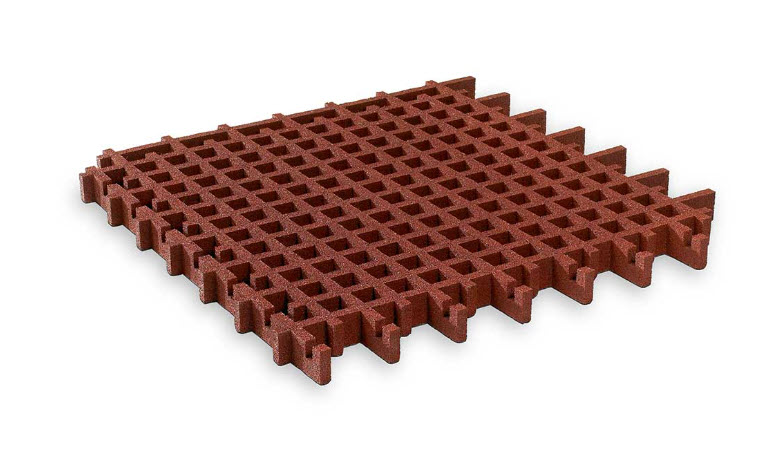 Rasengitterplatte 45 mm, Rot, 1000x1000 mm, FF 150 Ansicht 2