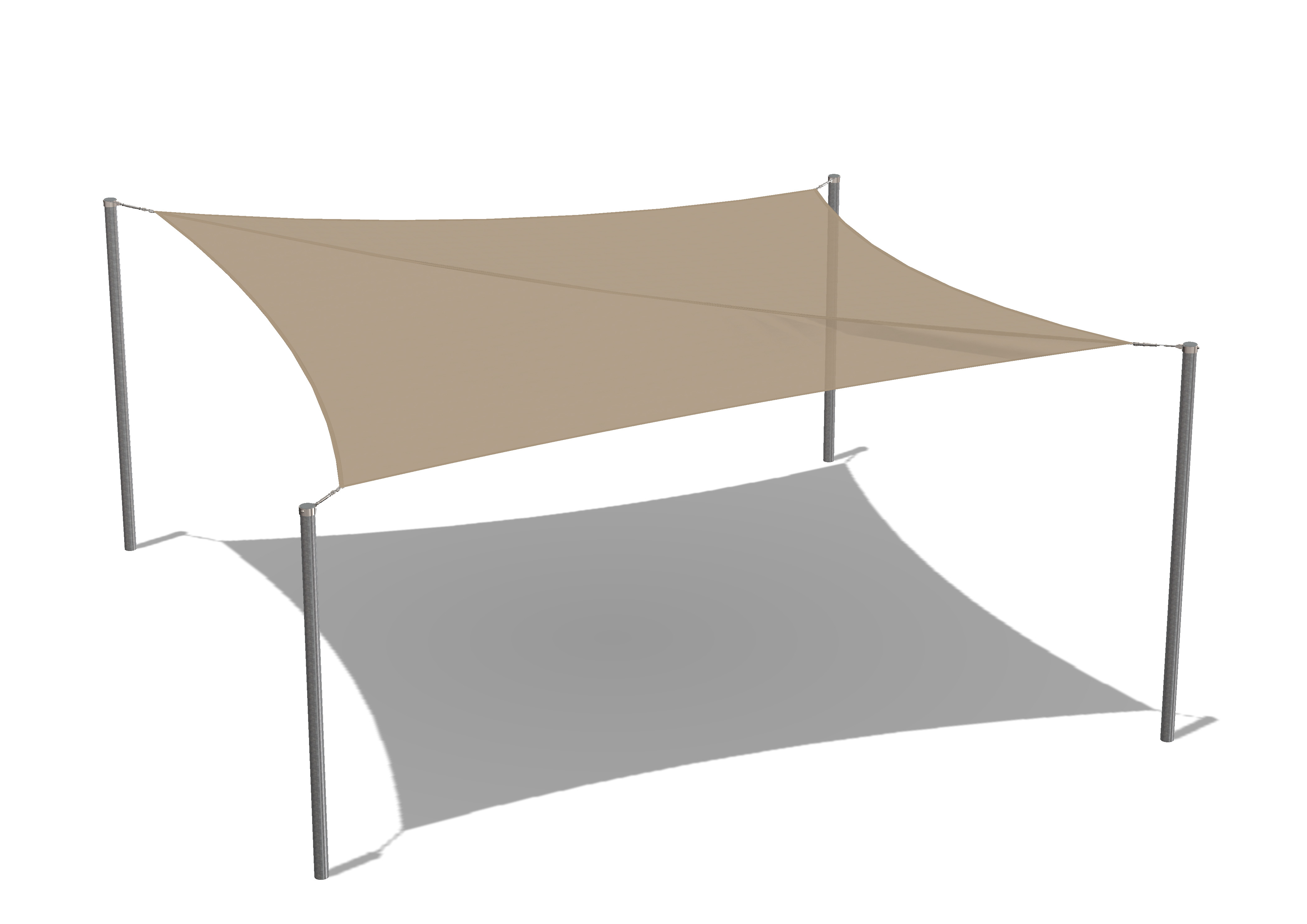 Feststehender/Temporärer Sonnenschutz, 6 x 6 m Ansicht 2