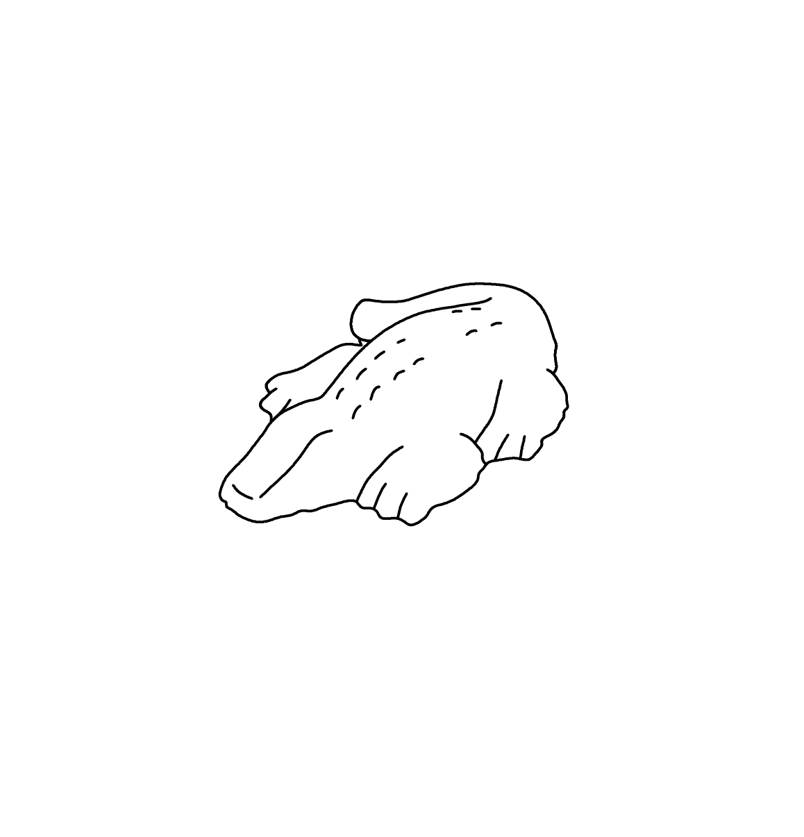 Streichelstein Kleines Krokodil Ansicht 2