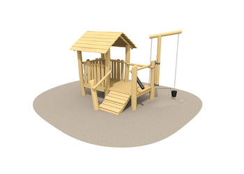 Sandspielhaus mit Spielpodest - nature Ansicht 4