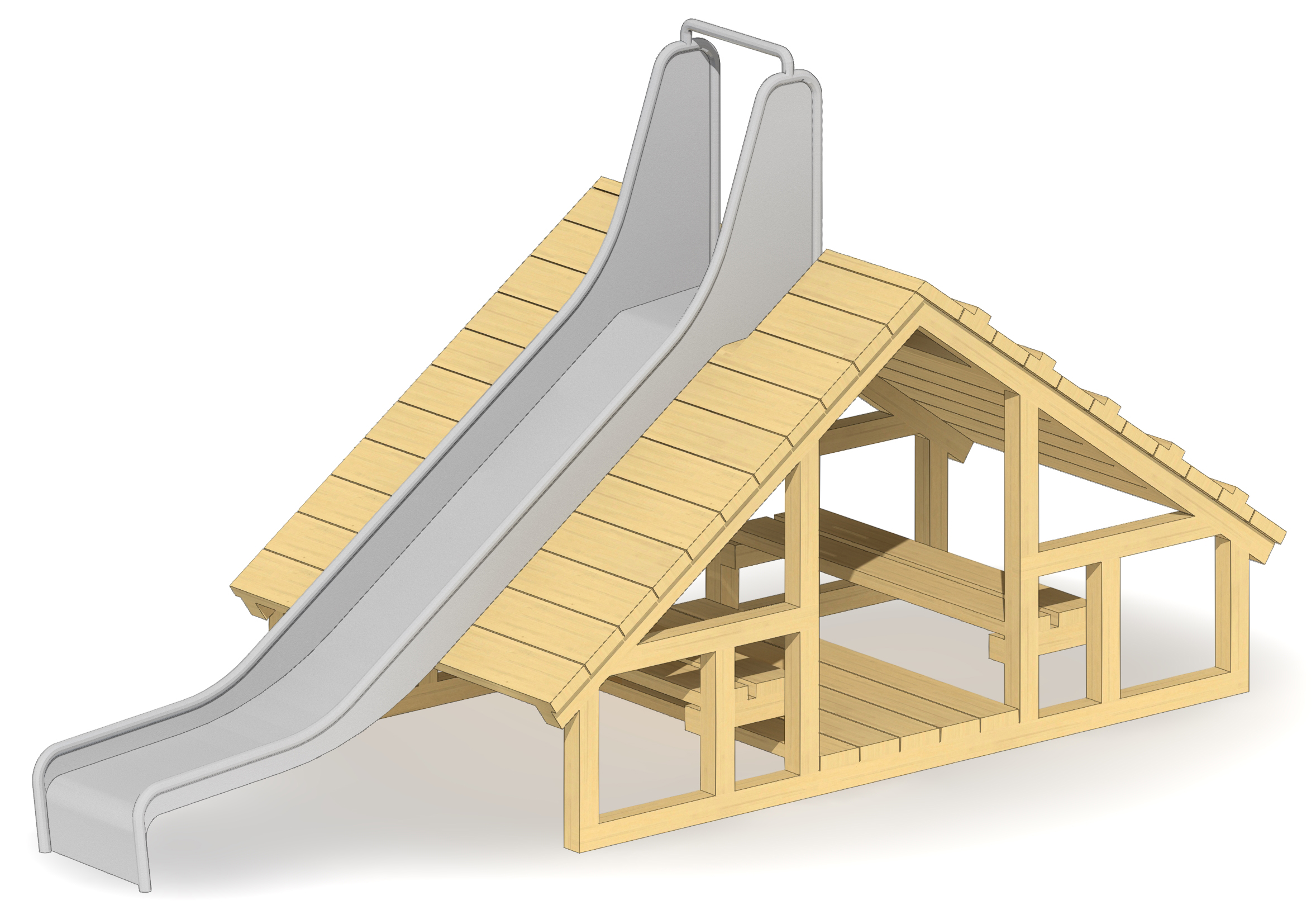 Kletterhaus mit Rutsche Ansicht 2