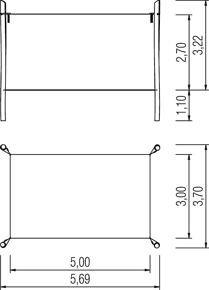 Sonnensegel komplett Sören 5x3 m Ansicht 5