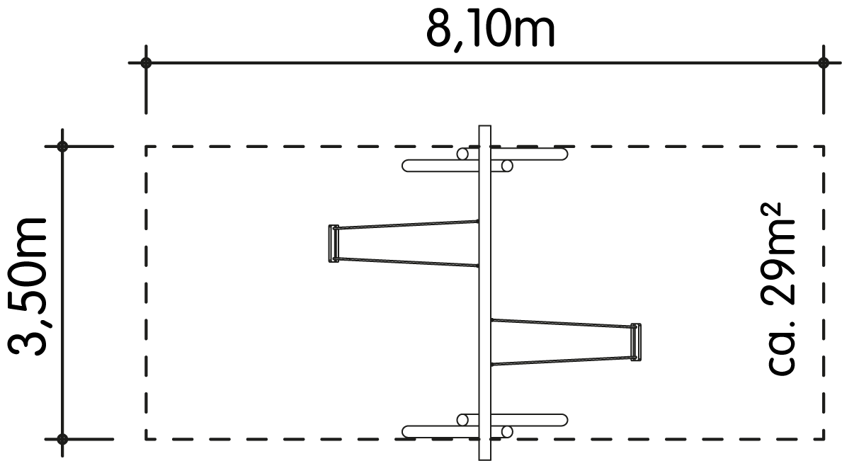Schaukel 2-fach LH250cm, Querrohr Stahl verzinkt Ansicht 4