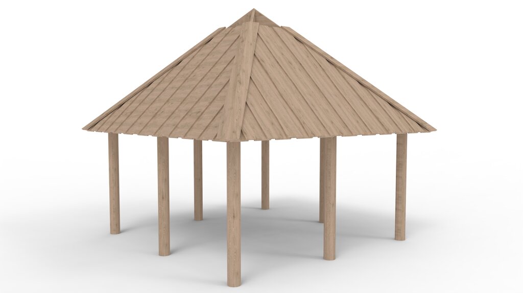 Grillhütte 3,7x3,7 m Ansicht 2