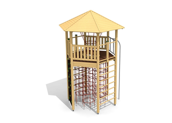 XL Sechseckturm 011 mit Kurvenrutsche - lasiert Ansicht 4