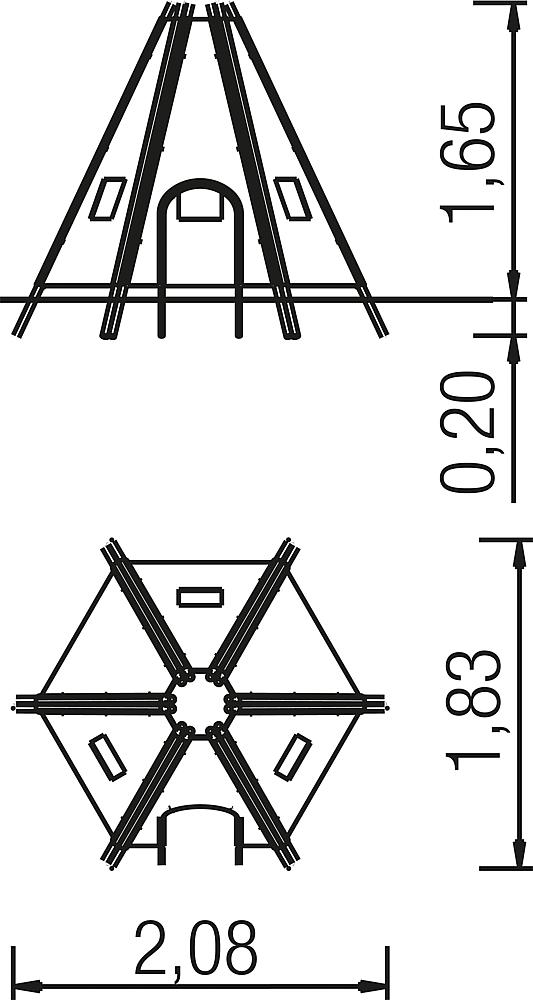 Weidenzelt 6-tlg. Ansicht 4