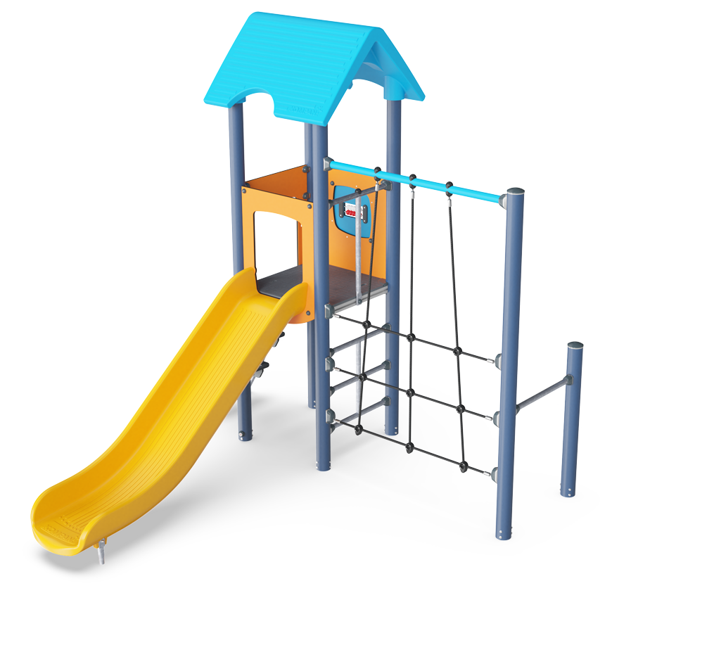 Spielturm mit Kletternetz PCM101521 Ansicht 2
