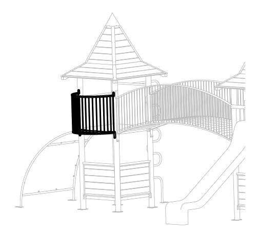 Balkon für Turm aus Edelkastanie Ansicht 2