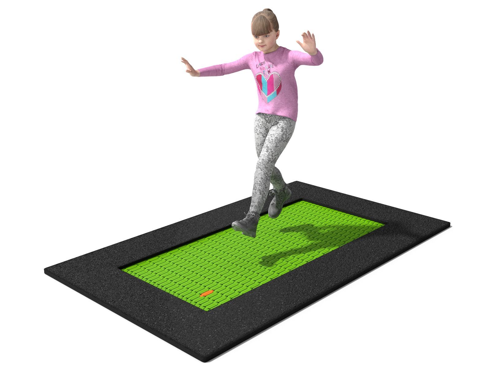 Trampolin Rechteck 1,36 x 2,30 m Ansicht 2