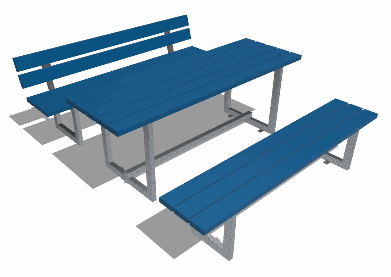 Bank Zug ohne Lehne, Standardarben gelb, rot, blau und grün Ansicht 4