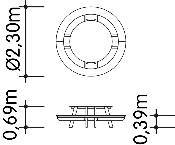 Rundsitzgruppe Ø230cm Ansicht 4